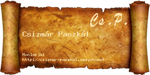 Csizmár Paszkál névjegykártya